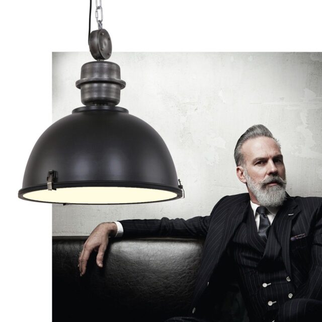 Zwarte hanglamp Bikkel XXL industriëel