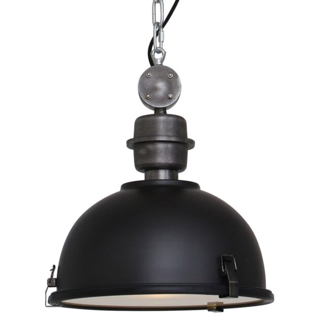 Zwarte industriële 1 lichts eettafel lamp