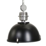 Zwarte industriële hanglamp Bikkel