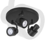 Zwarte plafondlamp 3 spots GU10
