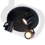 Zwarte plafondlamp 3 spots GU10
