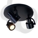 Zwarte plafondlamp 3 spots GU10