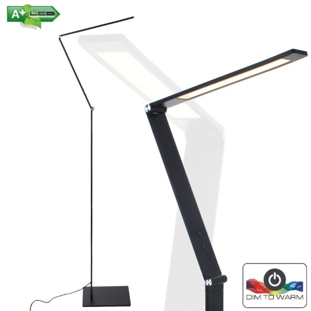 Zwarte staande vloerlamp Volare LED