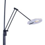 Zwarte verstelbare staande vloerlamp met leeslamp