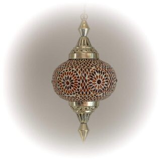 Oosterse hanglamp mozaïek Turkish Design Pompoen Ø25cm rood-oranje