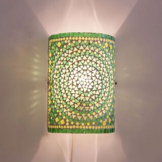 Oosterse mozaïek cilinder wandlamp H26cm Traditioneel Design groen