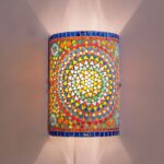 Oosterse mozaïek cilinder wandlamp H26cm Traditioneel Design multicolor