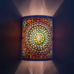 Oosterse mozaïek cilinder wandlamp H26cm Traditioneel Design multicolor