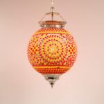 Oosterse mozaïek hanglamp Indian Design rood-oranje Ø25cm