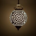 Oosterse mozaïek hanglamp Turkish Design zwart-wit Ø25cm