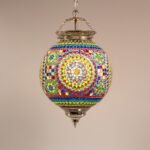 Oosterse mozaïek plafondlamp Indian Design multi colour Ø25cm