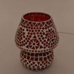 Oosterse mozaïek tafellamp H17cm Mushroom Traditioneel Design rood-oranje
