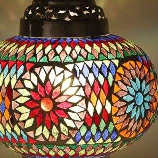 Oosterse mozaïek tafellamp Ø23cm Pompoen Turkish Design multicolor
