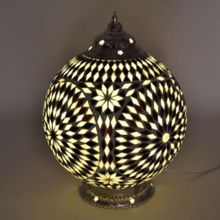 Oosterse mozaïek tafellamp Ø25cm Turkish Design zwart-wit