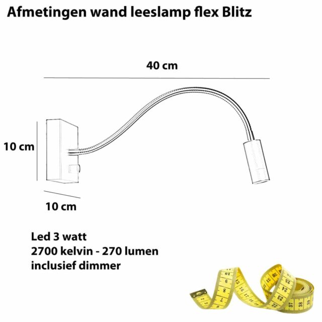 Wand leeslamp LED Blitz wit