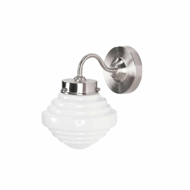 Wandlamp Art Deco 'York' Ø 15cm met opaal glas