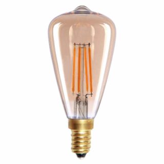 Highlight LED Edison Mini ST48 Goud Glas Spiraal Filament 240V 4W 400lm E14, 2200K Dimbaar, energielabel A