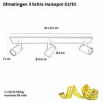 Moderne rechthoekige spot 3 lichts nikkel