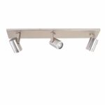 Moderne rechthoekige spot 3 lichts nikkel