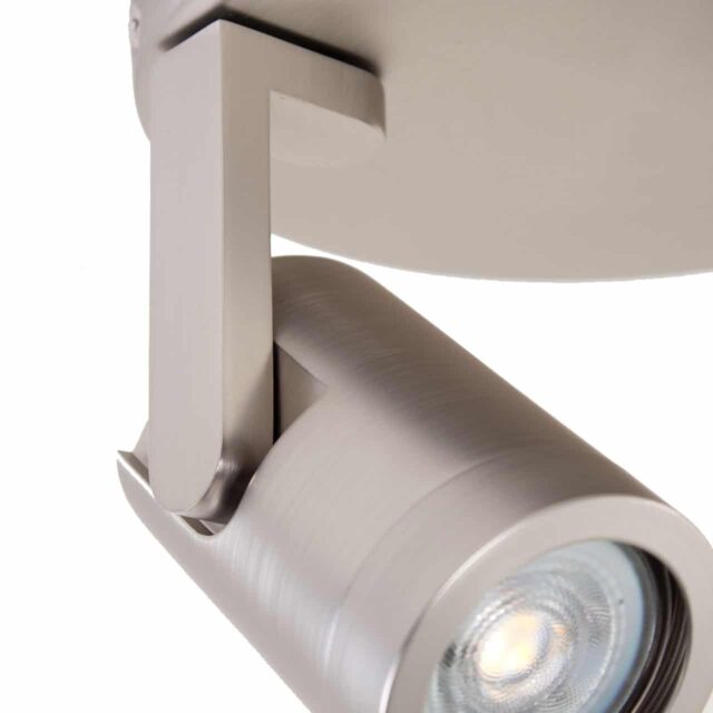 Moderne ronde plafond spot 2 lichts staal