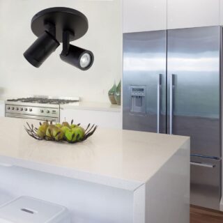 Moderne zwarte plafond spot GU10 2 lichts