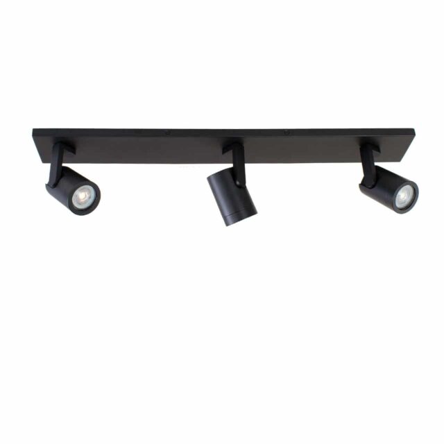 Zwarte plafondlamp 3 spots GU10