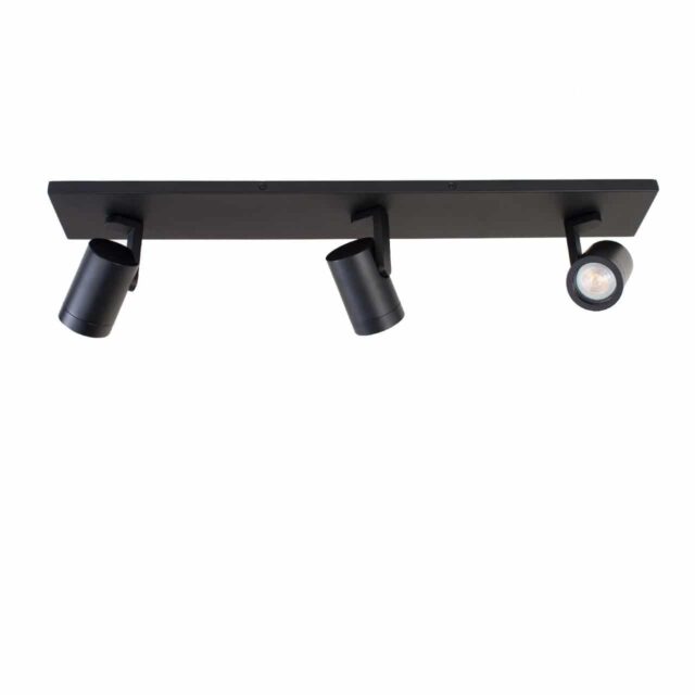 Zwarte plafondlamp 3 spots GU10