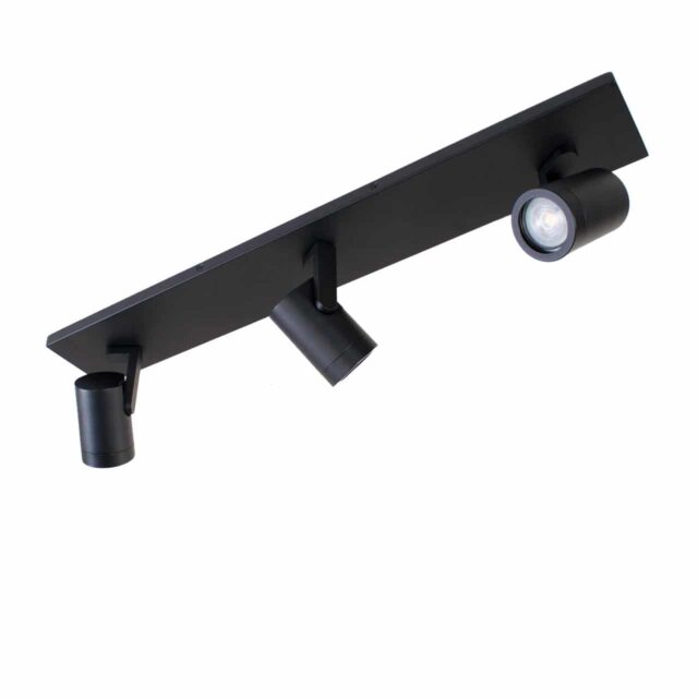 Zwarte plafondlamp 3 spots GU10