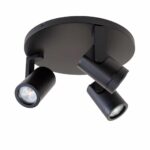 Zwarte ronde plafond spot 3 lichts GU10