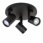 Zwarte ronde plafond spot 3 lichts GU10
