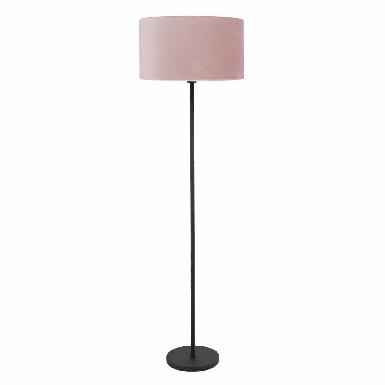 Zwarte vloerlamp met kap fluweel rozeØ 45cm
