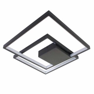 LED Plafondlamp Piazza middel zwart met 3 standen dimmer