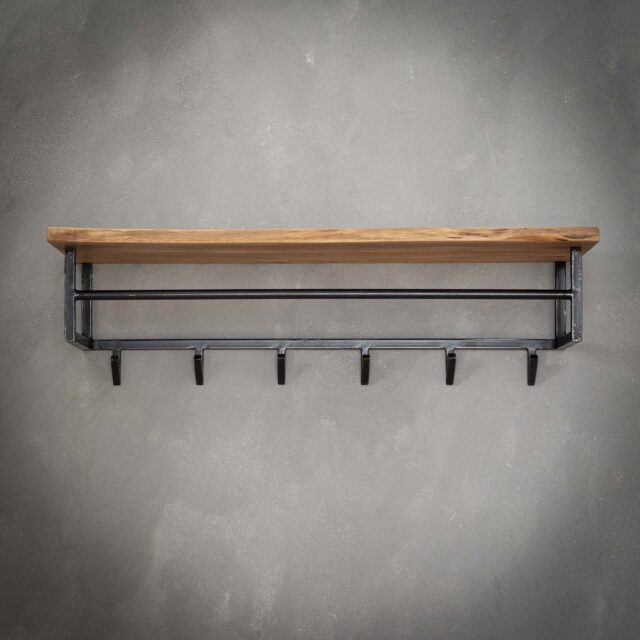 Kapstok edge 6 haken hoedenplank