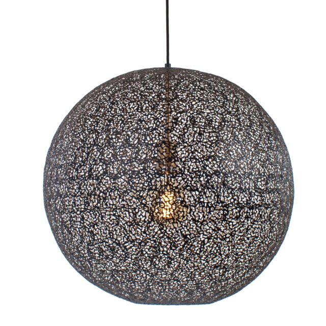 Zwarte opengewerkte hanglamp Oronero Ø50cm