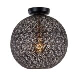 Zwarte opengewerkte plafondlamp Oronero Ø30cm