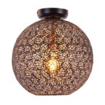 Zwarte opengewerkte plafondlamp Oronero Ø30cm