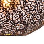 Zwarte opengewerkte plafondlamp Oronero Ø30cm
