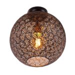 Zwarte opengewerkte plafondlamp Oronero Ø30cm