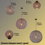 Zwarte opengewerkte plafondlamp Oronero Ø30cm