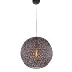 Zwarte opengewerkte tafellamp Oronero Ø30cm