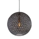 Zwarte opengewerkte tafellamp Oronero Ø30cm