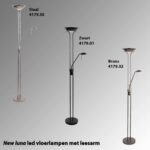 Bronzen vloerlamp New Luna met lees arm