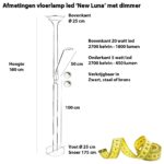 Bronzen vloerlamp New Luna met lees arm