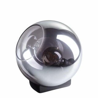 Glazen tafellamp Orb 1 lichts rond smoke glas 36 cm