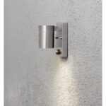 Modena wandarmatuur roestvrij staal buitenlamp met bewegingsmelder 14cm