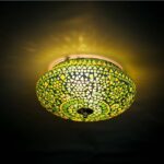 Oosterse mozaïek plafondlamp Indian Design groen Ø25cm