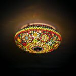 Oosterse mozaïek plafondlamp Indian Design multi colour Ø25cm