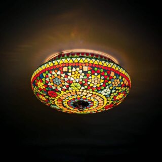 Oosterse mozaïek plafondlamp Indian Design multi colour Ø50cm