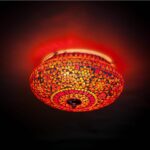 Oosterse mozaïek plafondlamp Indian Design rood oranje Ø38cm