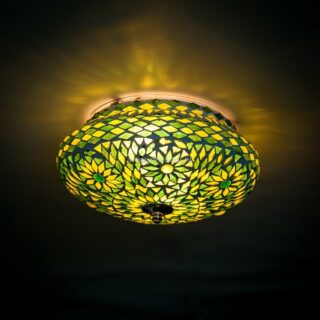 Oosterse mozaïek plafondlamp Turkish Design groen Ø25cm